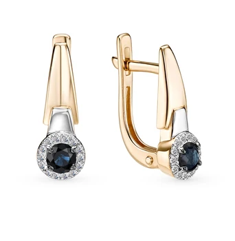 

Gold earrings with sapphires and diamonds sunlight sample 585
