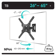 ONKRON наклонно-поворотный кронштейн для ТВ 26"-65", черный NP44 ONKRON наклонно-поворотный кронштейн для ТВ 26"-65", черный NP44