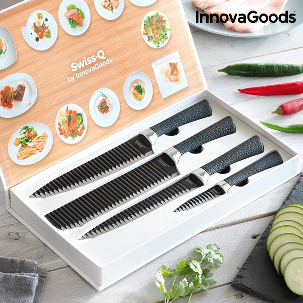 InnovaGoods Swiss · Q Namiutsu Black Shark набор ножей(4 шт