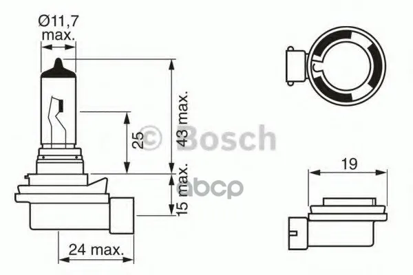 Лампа 12v 35w H8 35w 12v Pgj19-1 Bosch арт. 1987302081