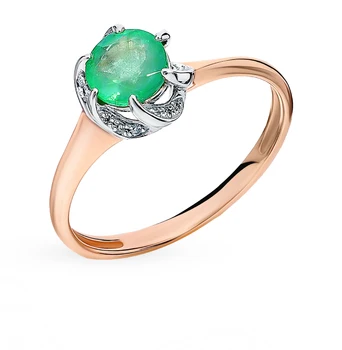 

Gold ring with emeralds and diamonds sunlight sample 585