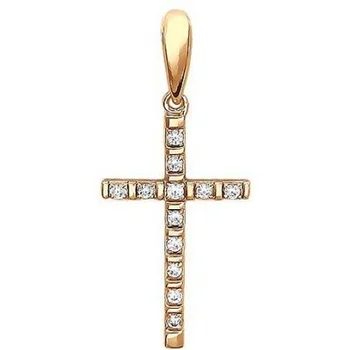 

Esthete cross with 12 cubic zirconia silver with gilding
