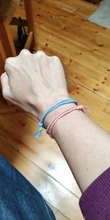 Meetvii-pulsera de cuerda de algodón tejida Simple para hombre y mujer, brazalete de Color puro hecho a mano, elegante, con borlas, para Yoga, novedad de 2020