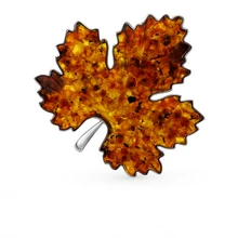 Серебряная брошь с янтарем SUNLIGHT проба 925
