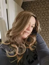 HENRY-Suarez largo ondulado marrón Rubio Ombre peluca Natural Sintético pelucas para mujeres medio fiesta Cosplay Peluca de pelo resistente al calor