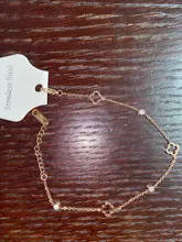 JeeMango de acero inoxidable Flor de cristal CZ colgante de planta pulseras para las mujeres cadena de oro rosa y pulsera de enlace pulsera JB19114