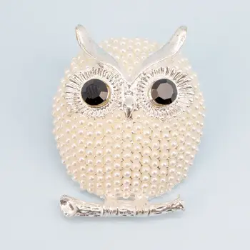 

Brooch jewelery Pearl owl from pearls (52459)