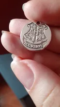 HOGWARTS etiqueta colgante academia de magia encantos oscuro colgante de Magic Charms DIY joyería de encanto de 20mm Chapado en plata encanto A2025 10 Uds