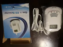 Detector de Gas 2 en 1, alarma de Gas Natural, propano, CO, con Sensor de fugas, con promoción de voz y pantalla LED