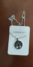 DOTIFI-collar de acero inoxidable con forma de árbol de la vida, collares colgantes redondos, joyería elegante, 316L