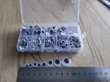 10 cuadrículas en caja de 700 Uds., autoadhesivas mezcladas al azar, aproximadamente 4-15mm, muñecas, ojos saltones, usadas para accesorios para crear tu propia muñeca artesanal