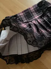 Sweetown-faldas góticas con cordones para mujer, Falda plisada de encaje a cuadros, estilo Punk oscuro, ropa de estética para chica, Y2K, Raya Rosa