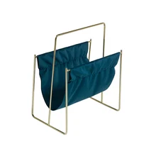 Стойка для журналов латунь бархат(40X26x48 см) BigBuy Home