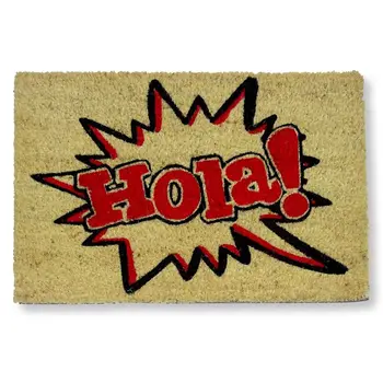 

KOKO DOORMATS DOORMATS entrance original and fun house, DOORMATS for house and garden, 40x60x1.5 cm, natural coconut with base