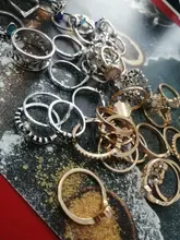 Tocona 13 unids/set Bohemia Color de plata antiguo corona unicornio con flores tallado anillos de nudillo anillos para la joyería de las mujeres 4841