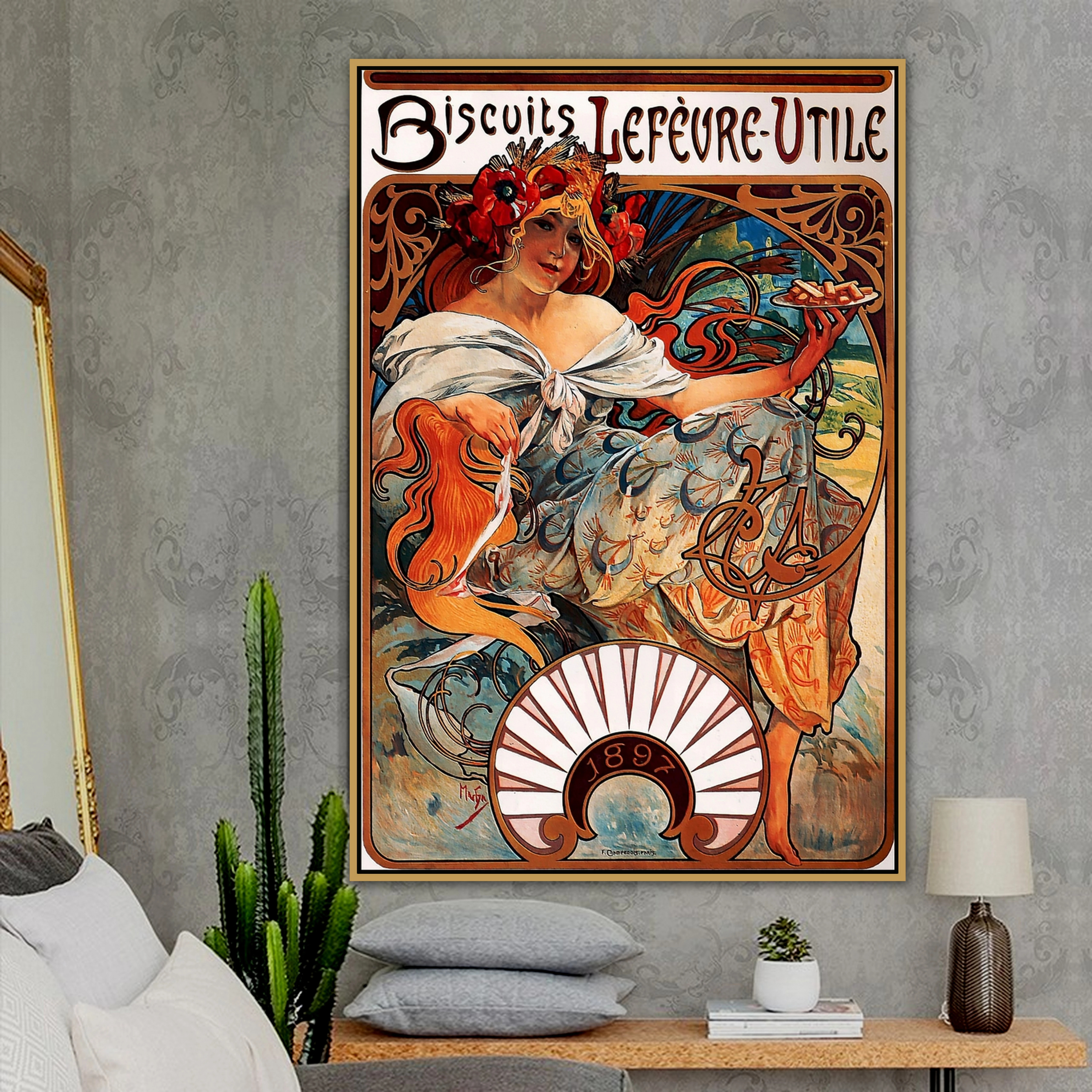 Biscuits Lefevre Utile By Alphonse Mucha Old Master Advertisement Retro Vintage Poster Wall Photo Pictures Wall Art Canvas Print Painting Calligraphy Aliexpress