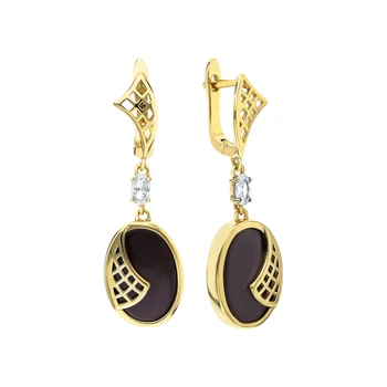 

Silver earrings with ceramics and cubic zirconia sunlight sample 925