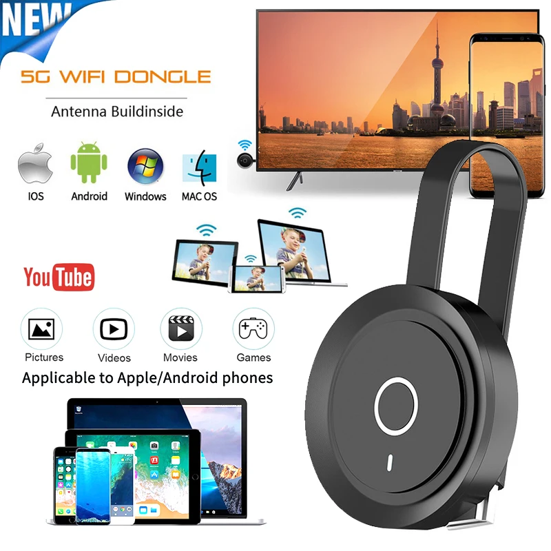 

Mirascreen G17 TV Stick 5G Wifi Anycast Miracast AirPlay Wireless Display DLNA Dongle Screen Mirroring For Android IOS Youtube