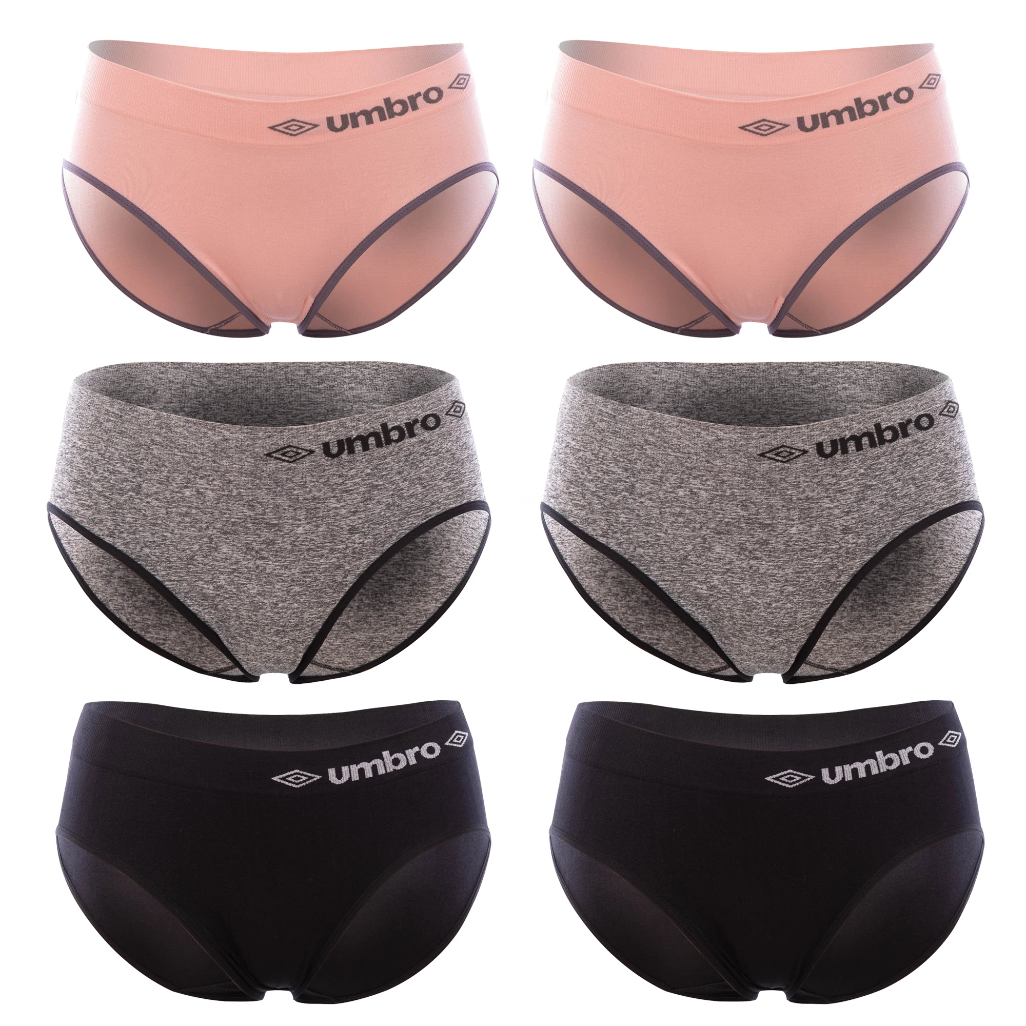 UMBRO pack de 6 slips deportivos para mujer en varios colores