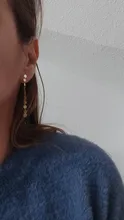 ROXI Ins-Pendientes largos redondos de geometría para mujer, aretes de pisapapeles, Piercing, joyería de plata de ley 925, aretes