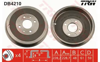 

TRW Brake Drum for FIAT DOBLO PALIO MULTIPLA