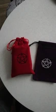 Bolsa de almacenamiento de Tarot, pentagrama de terciopelo, juego de mesa, bordado de tarjetas, bolsa con cordones, suministros de brujería para caja de Tarot, 1 Uds.