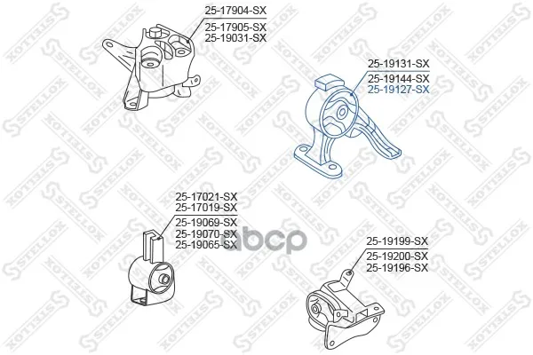 25-19127-Sx_опора Двигателя Задняя!Toyota Avensis 03-08 Stellox 2519127sx Stellox арт. 2519127SX