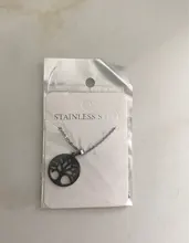 DOTIFI-collar de acero inoxidable con forma de árbol de la vida, collares colgantes redondos, joyería elegante, 316L