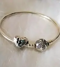 925-Sterling-Silver Bracelet Bangles Jewelry Women Chain Snake Heart Blue Eye No Snowflake