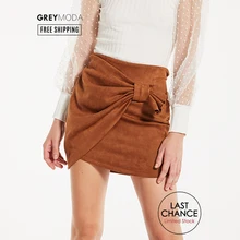 GREYMODA юбка антелина резиновая Талия галстук короткая Базовая Повседневная мода для зимы