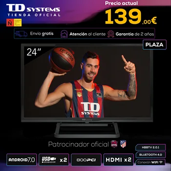 

TVs Smart TV 24 inch TD Systems K24DLX11HS. 2x HDMI, DVB-T2/C/S2, HbbTV [shipping from Spain, 2 year warranty]