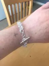 Los hombres y las mujeres de la pulsera de la plata esterlina 925 dije plateado a la moda pulsera regalo de la joyería