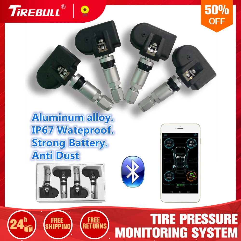 Tirebull Bluetooth TPMS автомобильный монитор давления в шинах встроенный датчик