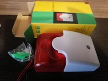 Minisirena estroboscópica de seguridad para el hogar, alarma de sonido con luz roja y azul, con cable y enchufe europeo, 12V, 24V, 220V, 110DB