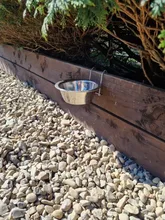 Cuenco para gatos y perros, jaula de acero inoxidable para colgar, Bol colgante de tres dimensiones