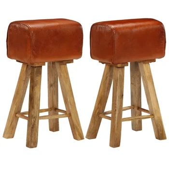 

2 PCs genuine leather Bar stools and Mango wood chairs