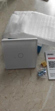UBARO-Interruptor táctil con Panel de cristal blanco, pulsador estándar europeo de luz Ac230v, 1 Banda, Control único, lámpara de pared