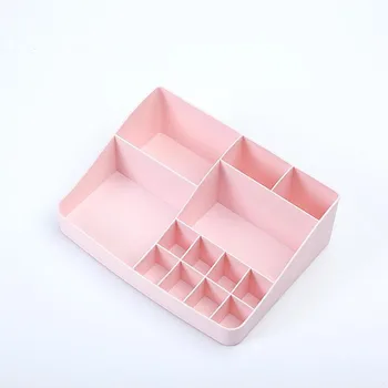 

Plastic Makeup Organizer Pink Blue Green Make Up Brush Storage box with Drawer Cotton Swabs Stick Storage Case Gift Box