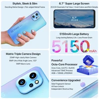 UMIDIGI A13 Smartphone Global Version Unisoc T610 4GB 128GB 20MP AI Triple Camera 6.7 "Full Display 5150mAh Battery Cellphone 2