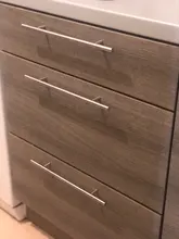 Barra en T de acero inoxidable para puerta alacena, 50mm-450mm, tirador del mango muebles perillas de gabinete, manija del cajón del armario