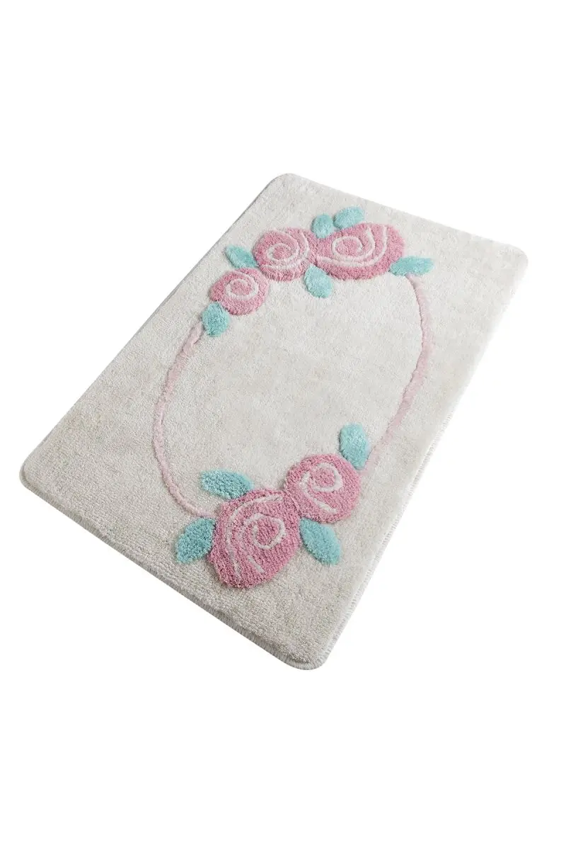 Коврик для ванной | коврик для ванной нескользящие Противоскользящие коврики Rosalind экрю 60X100 см