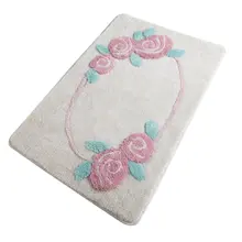 Коврик для ванной | коврик для ванной нескользящие Противоскользящие коврики Rosalind экрю 60X100 см