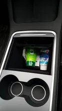 Storage-Box Flocking-Organizer Center-Console Tesla-Model Car Interior Armrest for Containers