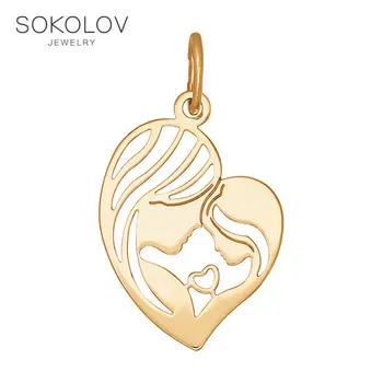 

Pendant "love for the mother" Sokolov, fashion jewelry, gold, 585, women's male, pendants for neck women
