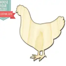 10 шт. курица ферма животное-на заказ Выберите свой размер Лазерная резка Деревянные Художественные товары для рукоделия Настенный декор свадебный детский DCS0462