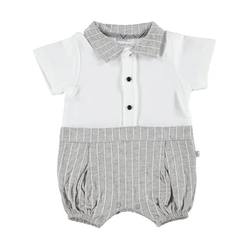 

ebebek BabyZ Striped Polo Neck Texture Short Romper