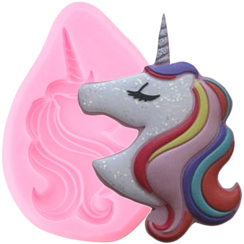 Unicorn Silicone Mold Cupcake Topper Fondant Molds DIY Baby Birthday
