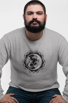 

Angemiel Wear Motif Clouds And Month Gray Men 'S Sweatshirt
