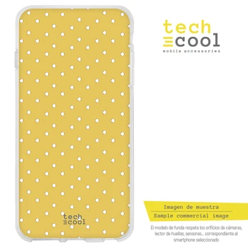 

FunnyTech®Stand case for Samsung Galaxy A8 Silicone Plus (2018) L Background yellow polka dots