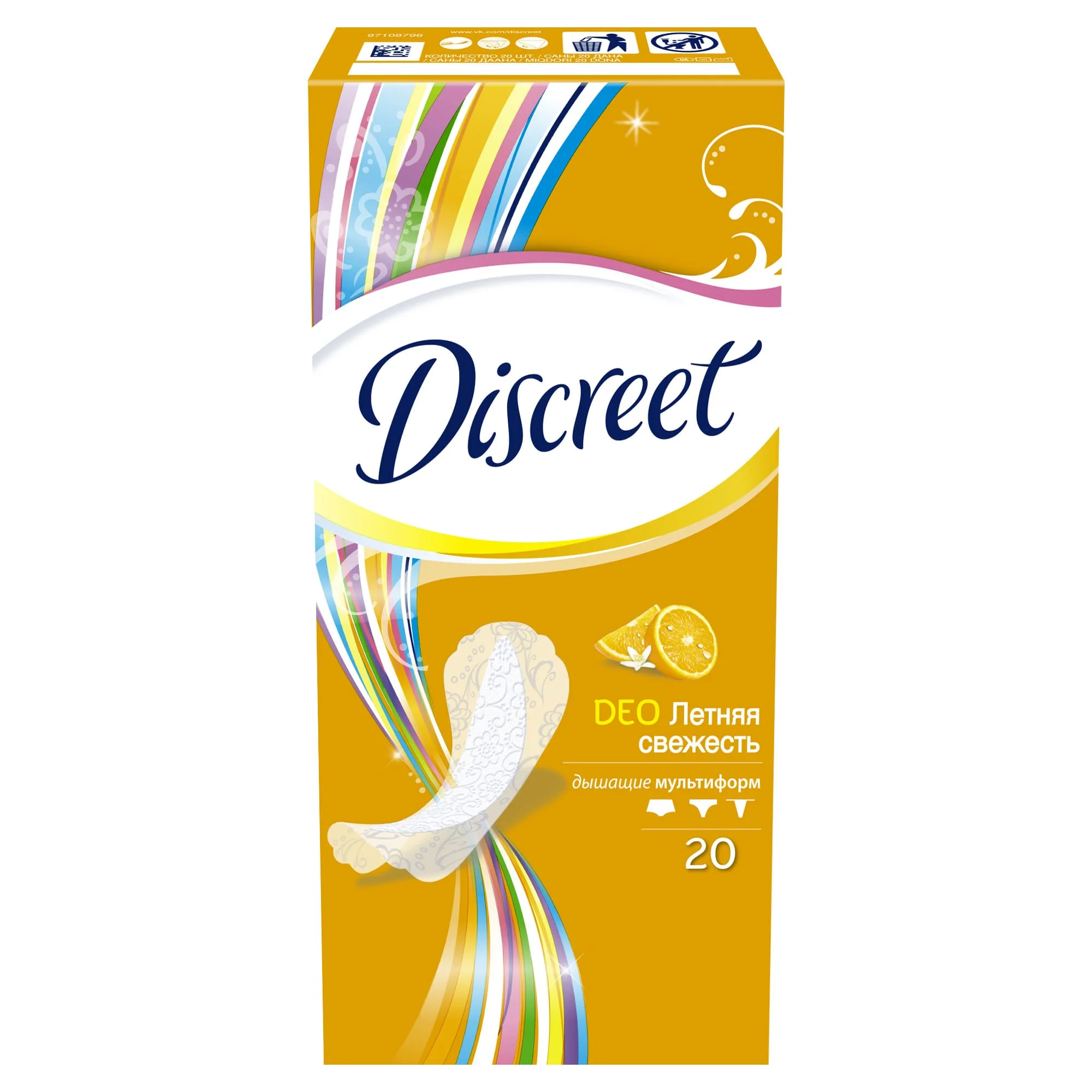 Женские ежедневные прокладки DISCREET Deo Summer Fresh Multiform, 20 шт